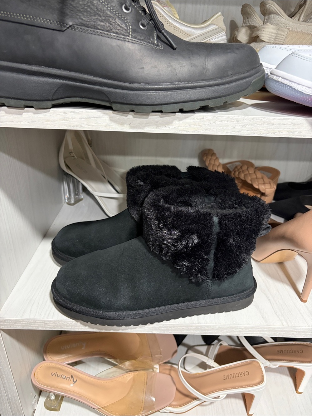 UGG Koolaburra black fur Ankle Boots
